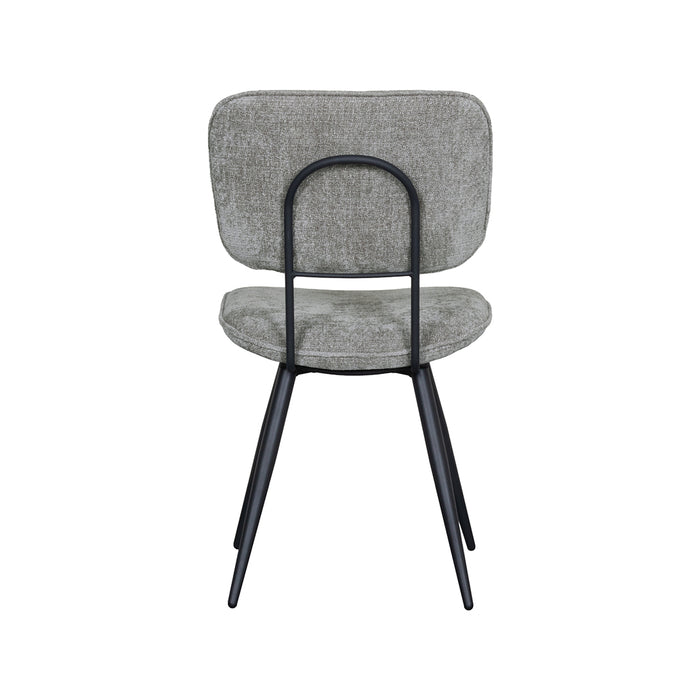 LABEL51 Dining Chair Liva Stone Elite Black Metal Frame 49x60x87 cm