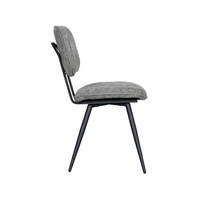LABEL51 Dining Chair Liva Stone Elite Black Metal Frame 49x60x87 cm