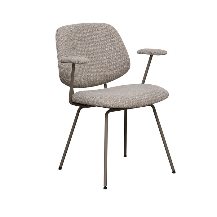Eetkamerstoel Loreto - Naturel - Royal Boucle - Taupe Metalen...-Eetkamerstoelen-LABEL51
