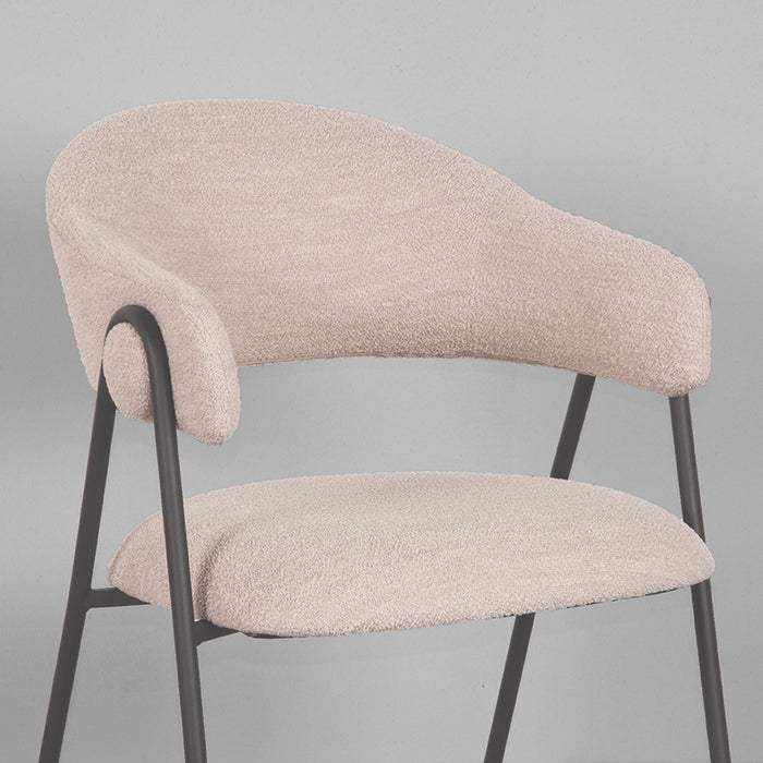 LABEL51 Eetkamerstoel Lowen Bouclé Naturel-Eetkamerstoelen-LABEL51