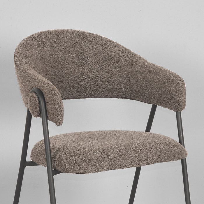 LABEL51 Eetkamerstoel Lowen Bruin Boucle 58x60x84 cm-Eetkamerstoelen-LABEL51