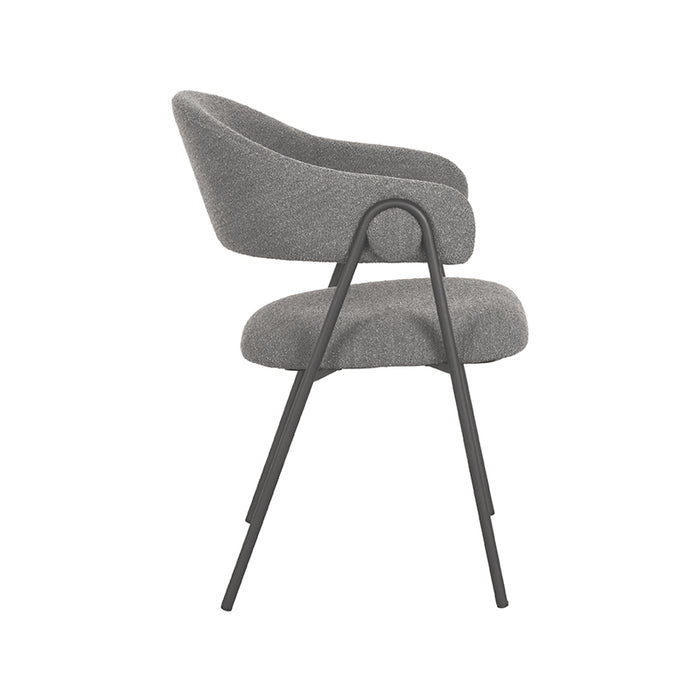 LABEL51 Eetkamerstoel Lowen Grijs Boucle 58x60x84 cm-Eetkamerstoelen-LABEL51
