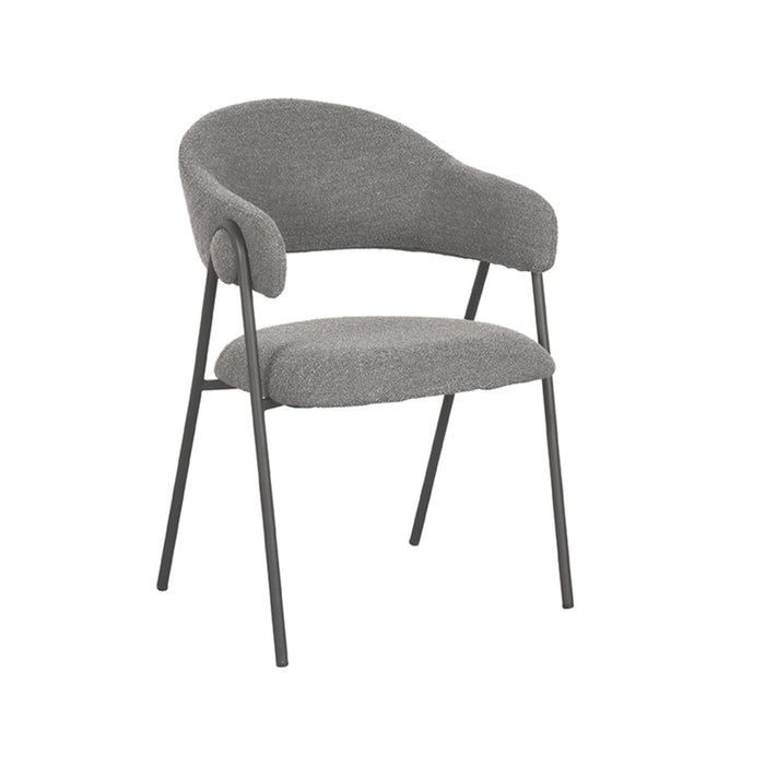 LABEL51 Eetkamerstoel Lowen Grijs Boucle 58x60x84 cm-Eetkamerstoelen-LABEL51