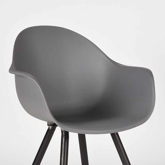 LABEL51 Eetkamerstoel Luca Antraciet PP Metaal 58x54x85 cm-Eetkamerstoelen-LABEL51