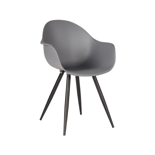 LABEL51 Eetkamerstoel Luca - Antraciet - PP - Zwart Metalen Frame-Eetkamerstoelen-LABEL51