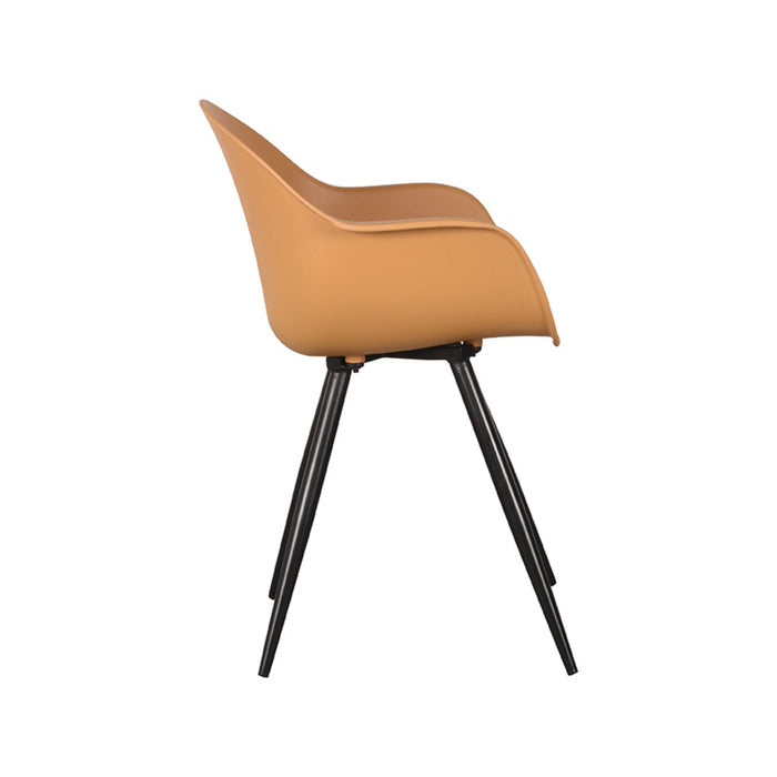 LABEL51 Eetkamerstoel Luca - Oker - PP - Zwart Metalen Frame-Eetkamerstoelen-LABEL51