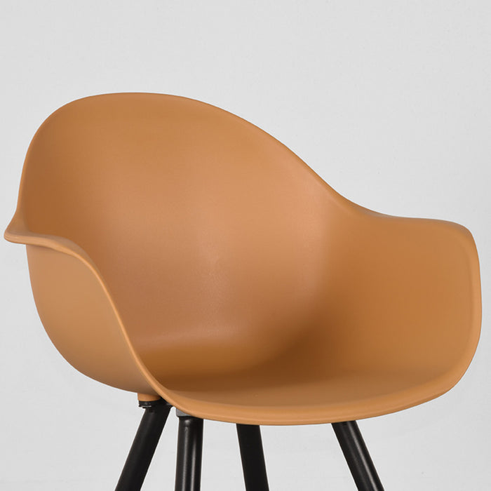 LABEL51 Eetkamerstoel Luca - Oker - PP - Zwart Metalen Frame-Eetkamerstoelen-LABEL51