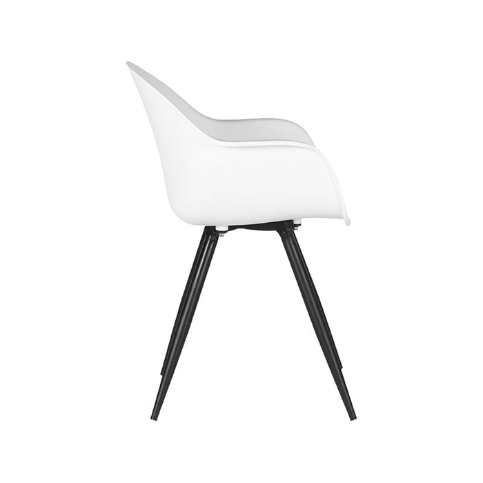 LABEL51 Eetkamerstoel Luca Wit PP Zwart Metalen Frame 58x54x85 cm-Eetkamerstoelen-LABEL51