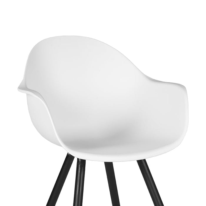 LABEL51 Eetkamerstoel Luca Wit PP Zwart Metalen Frame 58x54x85 cm-Eetkamerstoelen-LABEL51
