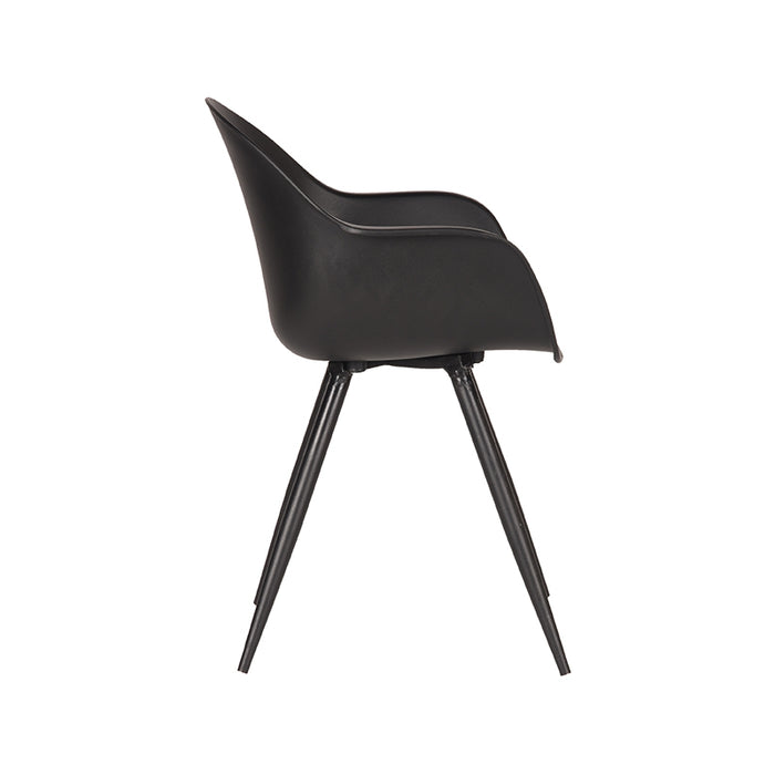 LABEL51 Eetkamerstoel Luca Zwart PP Zwart Metalen Frame 58x54x85 cm-Eetkamerstoelen-LABEL51