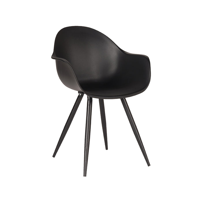LABEL51 Eetkamerstoel Luca Zwart PP Zwart Metalen Frame 58x54x85 cm-Eetkamerstoelen-LABEL51