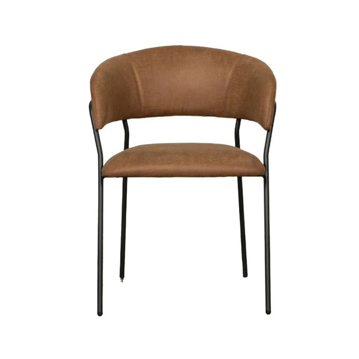 LABEL51 Eetkamerstoel Luuk - Cognac - Micro Suede-Eetkamerstoelen-LABEL51