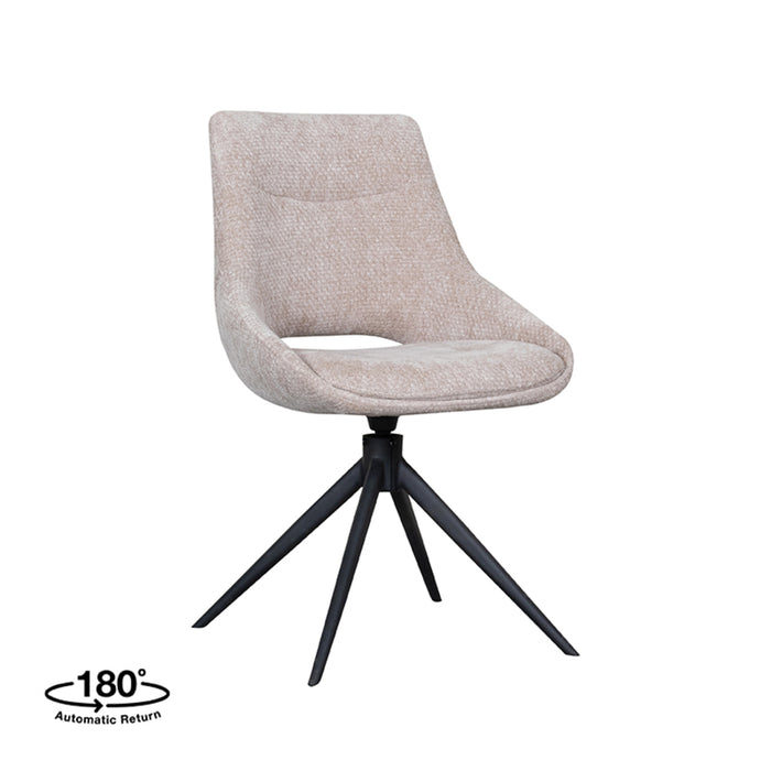 LABEL51 Eetkamerstoel Marlow - Clay - Elite - Black Frame - Draaibaar-Eetkamerstoelen-LABEL51