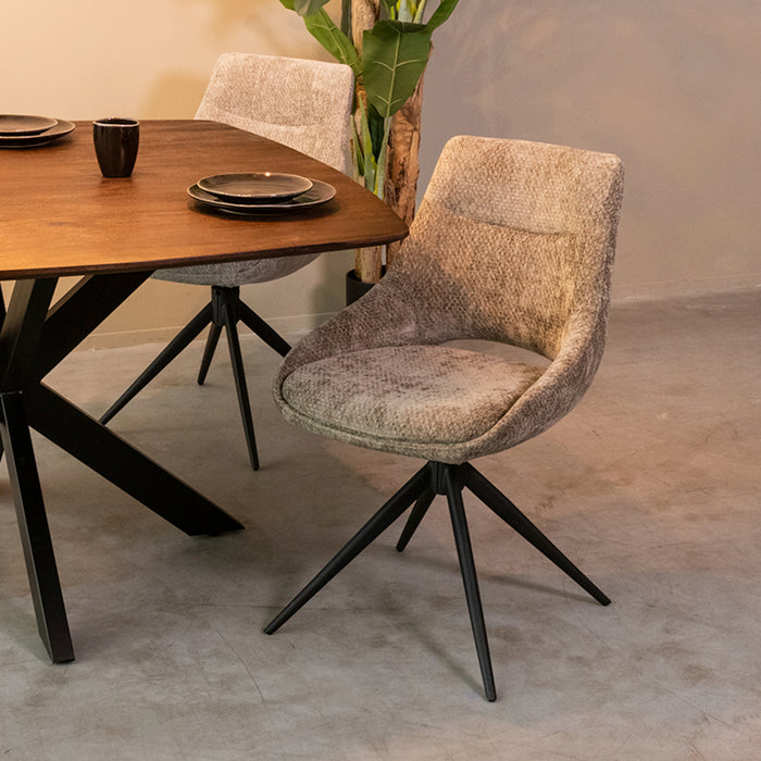 LABEL51 Eetkamerstoel Marlow - Hunter - Elite - Black Frame - Draaibaar-Eetkamerstoelen-LABEL51