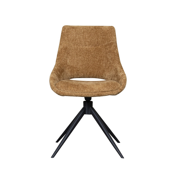 LABEL51 Eetkamerstoel Marlow - Mustard - Elite - Black Frame - Draaibaar-Eetkamerstoelen-LABEL51