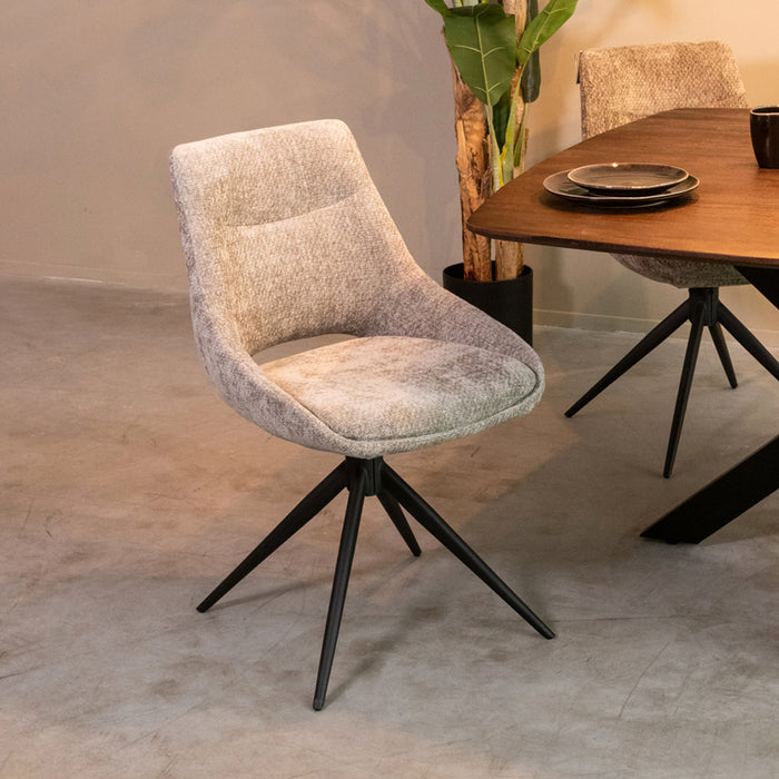 LABEL51 Eetkamerstoel Marlow - Stone - Elite - Draaibaar-Eetkamerstoelen-LABEL51