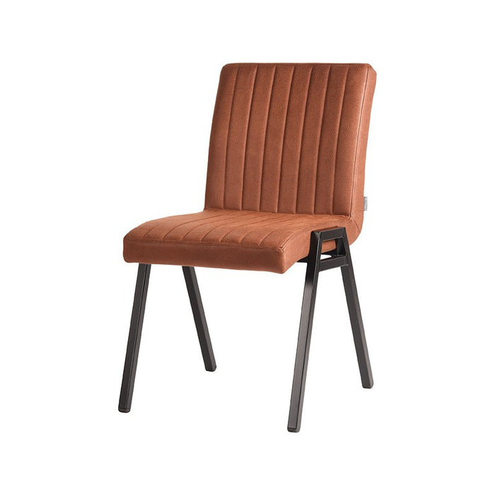 LABEL51 Eetkamerstoel Matz Cognac Microvezel 50x60x86 cm-Eetkamerstoelen-LABEL51