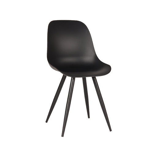 LABEL51 Eetkamerstoel Monza - Zwart - PP - Zwart Metalen Frame-Eetkamerstoelen-LABEL51