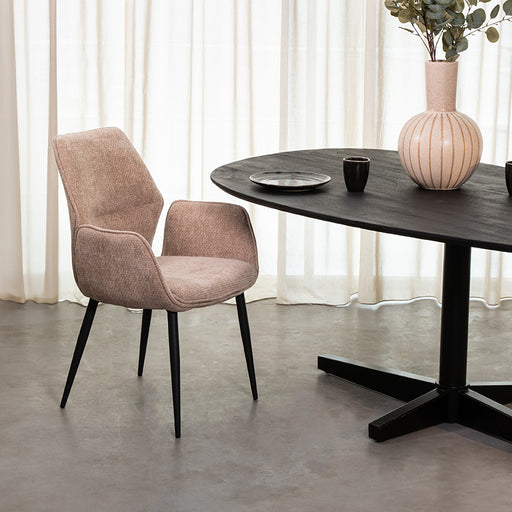 LABEL51 Eetkamerstoel Morris Clay Elite Zwart Metalen Frame 59x62x92 cm-Eetkamerstoelen-LABEL51