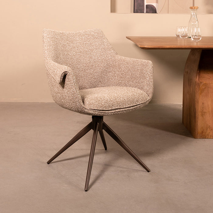 LABEL51 Eetkamerstoel Narumi - Mushroom - Royal Boucle - Brons...-Eetkamerstoelen-LABEL51