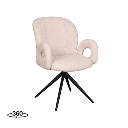 LABEL51 Eetkamerstoel Neo - Naturel - Boucle - Draaibaar-Eetkamerstoelen-LABEL51