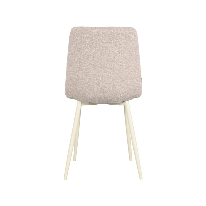 LABEL51 Eetkamerstoel Nino Naturel Boucle Wit Metalen Frame 54x45x89 cm-Eetkamerstoelen-LABEL51
