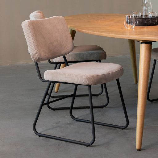LABEL51 Eetkamerstoel Noah - Naturel - Ribcord-Eetkamerstoelen-LABEL51