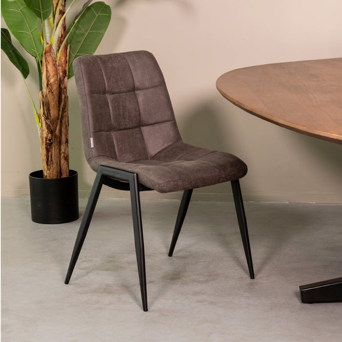 LABEL51 Eetkamerstoel Noor - Antraciet - Micro Suede-Eetkamerstoelen-LABEL51