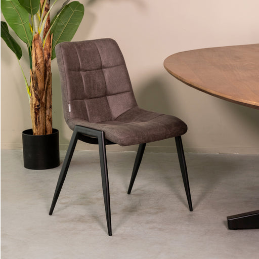 LABEL51 Eetkamerstoel Noor - Antraciet - Micro Suede-Eetkamerstoelen-LABEL51