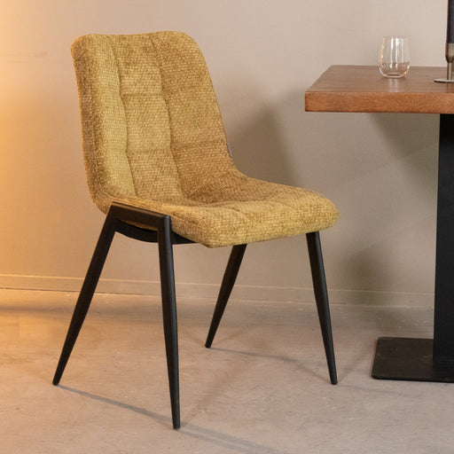 LABEL51 Eetkamerstoel Noor - Mustard - Elite - Black Frame-Eetkamerstoelen-LABEL51