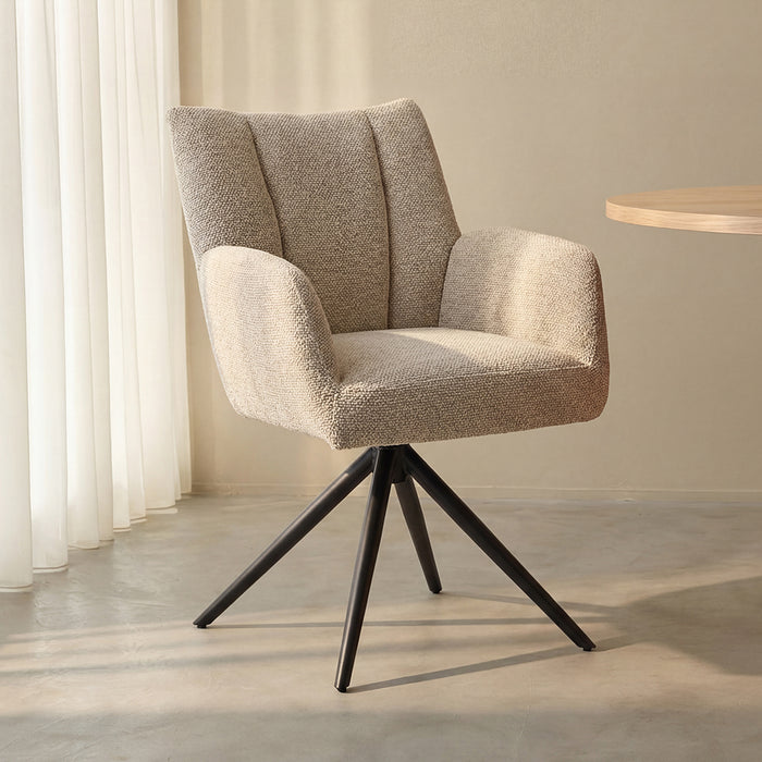 Dining Chair Padua - Natural - Royal Boucle - Swivel