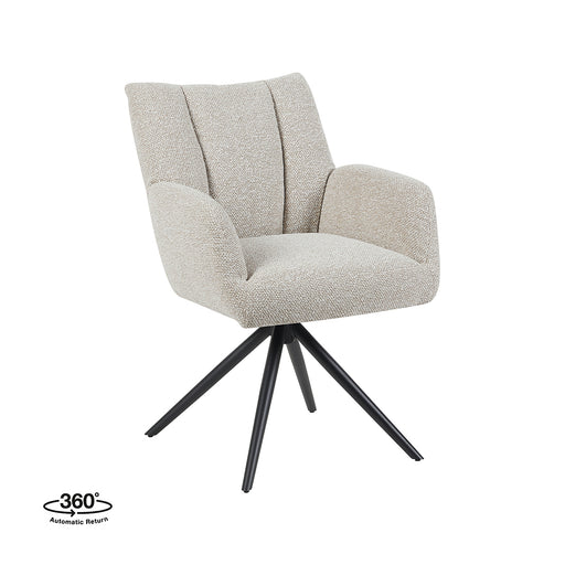 LABEL51 Eetkamerstoel Padua - Naturel - Royal Boucle - Draaibaar-Eetkamerstoelen-LABEL51