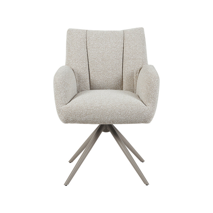 Eetkamerstoel Padua - Naturel - Royal Boucle - Taupe Metalen...-Eetkamerstoelen-LABEL51