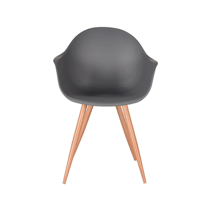 LABEL51 Eetkamerstoel Parma - Antraciet - Kunststof - Oak Metal Woodcover-Eetkamerstoelen-LABEL51