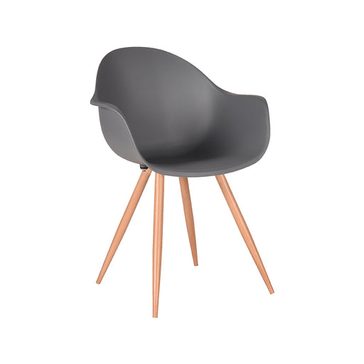 LABEL51 Eetkamerstoel Parma - Antraciet - Kunststof - Oak Metal Woodcover-Eetkamerstoelen-LABEL51
