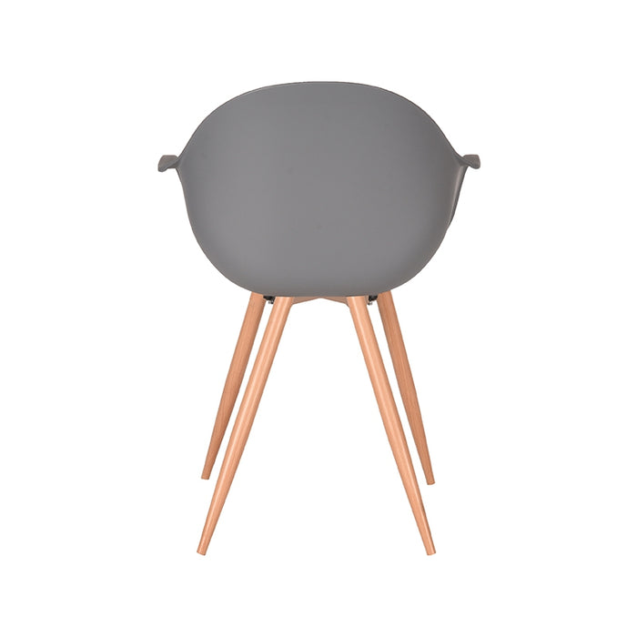 LABEL51 Dining Chair Parma Anthracite PP Natural Wood Effect Frame