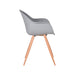 LABEL51 Eetkamerstoel Parma Grijs PP Naturel Houtlook Frame 58x54x85 cm-Eetkamerstoelen-LABEL51
