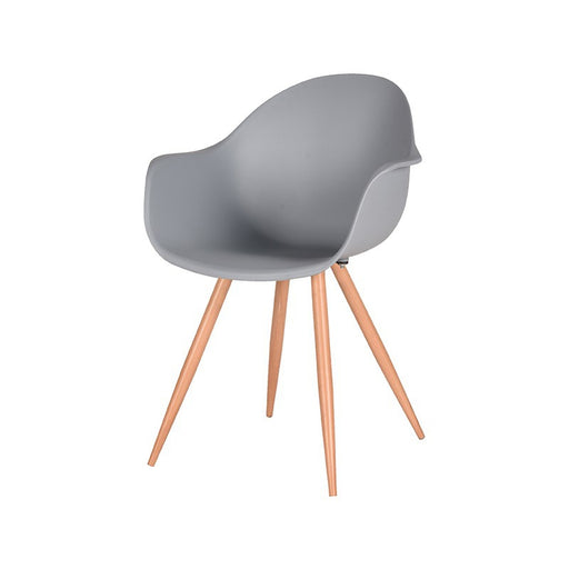 LABEL51 Eetkamerstoel Parma - Grijs - PP - Naturel Houtlook Frame-Eetkamerstoelen-LABEL51