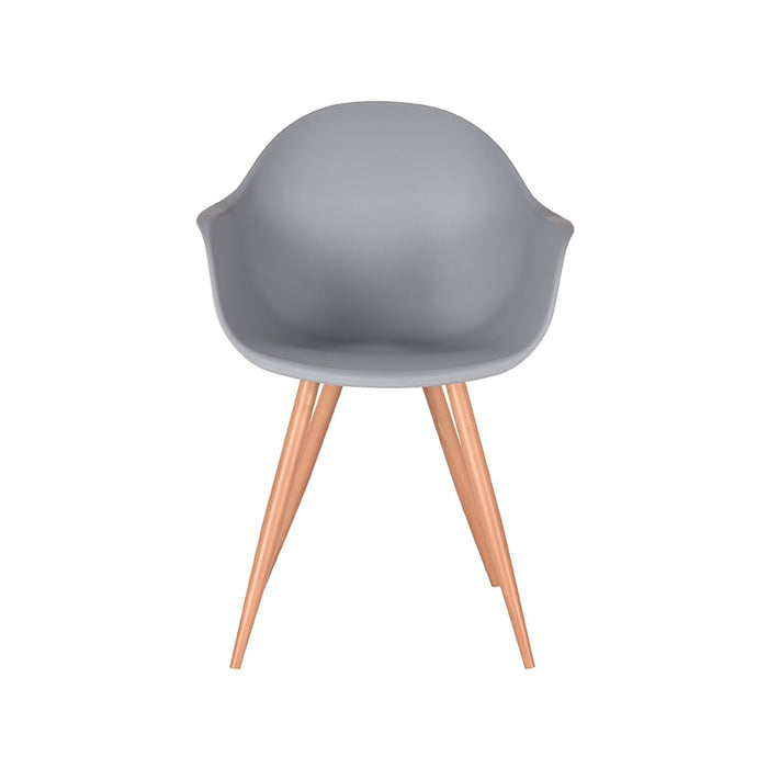 LABEL51 Eetkamerstoel Parma - Grijs - PP - Naturel Houtlook Frame-Eetkamerstoelen-LABEL51