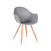 LABEL51 Eetkamerstoel Parma - Grijs - PP - Naturel Houtlook Frame-Eetkamerstoelen-LABEL51