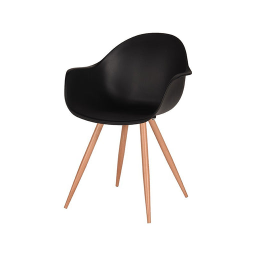 LABEL51 Eetkamerstoel Parma - Zwart - Kunststof - Oak Metal Woodcover-Eetkamerstoelen-LABEL51