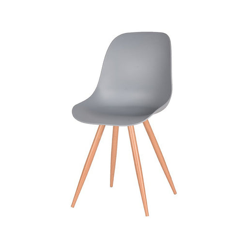 LABEL51 Eetkamerstoel Rimini - Grijs - Kunststof - Oak Metal Woodcover-Eetkamerstoelen-LABEL51