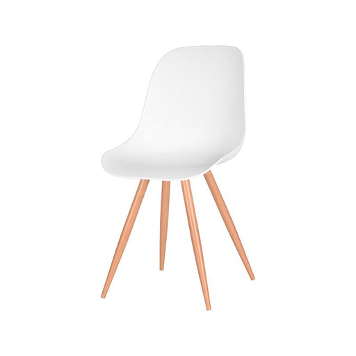 LABEL51 Eetkamerstoel Rimini - Wit - PP - Naturel Houtlook Frame-Eetkamerstoelen-LABEL51