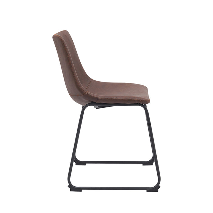 LABEL51 Eetkamerstoel Risto - Bruin - Kunstleder-Eetkamerstoelen-LABEL51