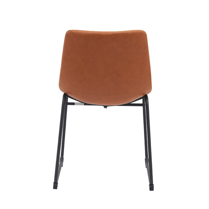 LABEL51 Eetkamerstoel Risto - Cognac - Kunstleder-Eetkamerstoelen-LABEL51