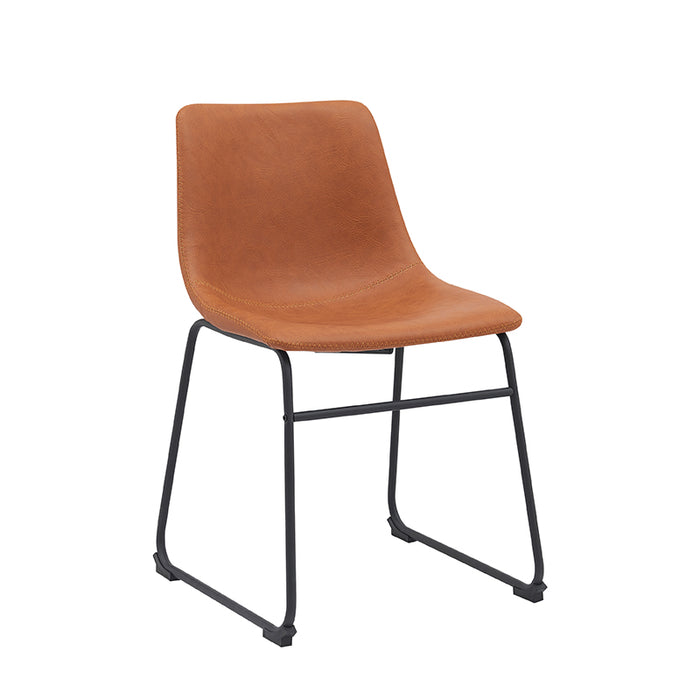 LABEL51 Eetkamerstoel Risto - Cognac - Kunstleder-Eetkamerstoelen-LABEL51