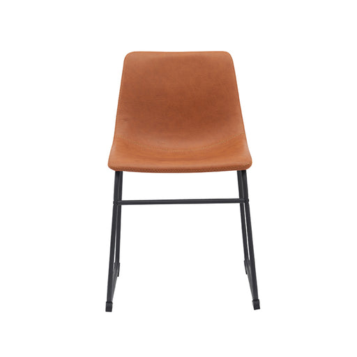 LABEL51 Eetkamerstoel Risto - Cognac - PU-Leder - Black Frame-Eetkamerstoelen-LABEL51