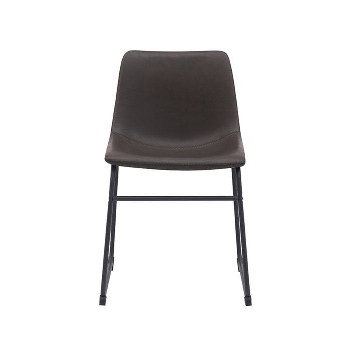 LABEL51 Eetkamerstoel Risto Donkerbruin Kunstleder 47x55x79 cm-Eetkamerstoelen-LABEL51