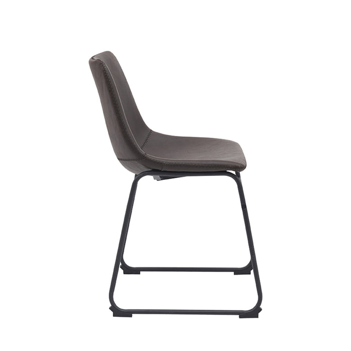 LABEL51 Eetkamerstoel Risto Donkerbruin Kunstleder 47x55x79 cm-Eetkamerstoelen-LABEL51