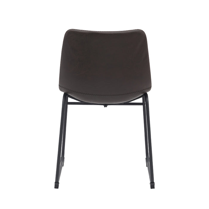 LABEL51 Eetkamerstoel Risto - Donkerbruin - PU-Leder - Black Frame-Eetkamerstoelen-LABEL51